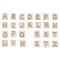 Natural Rose Quartz Pendants, Rectangle Charms with Brass Micro Pave Clear Cubic Zirconia Letter A~Z, Real 18K Gold Plated, Long-Lasting Plated, Rack Plating, 21x18x5mm, Hole: 1.4mm