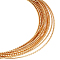Brass Wire, Textured Round, Real 18K Gold Plated, 1.2mm