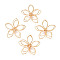 Iron Wire Beads, Nickel Free, Flower, Real 18K Gold Plated, 24x25x5~7mm