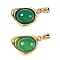 Natural Green Onyx Agate(Dyed & Heated) Pendants, Brass Heart Charms, Real 18K Gold Plated, 11.5x18x6mm, Hole: 3.5x2.5mm