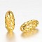 Brass Filigree Beads, Hollow Oval, Golden, 11x5mm, Hole: 1mm