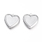 Non-Tarnish 304 Stainless Steel Locket Pendants, Photo Frame Charms for Necklaces, Heart, Stainless Steel Color, Tray: 13x16mm, 25x22.5x4.5mm, Hole: 2mm