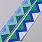 Nylon Jacquard Ribbons, Tyrolean Ribbon, Wave Pattern, Blue, 1 inch(25mm)