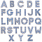 52Pcs 26 Styles Alloy Rhinestone Slide Charms, Letter A~Z, Sapphire, 12x3.5~12x4~5mm, Hole: 8x1.5mm, 2pcs/style