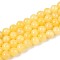 Natural Dyed Yellow Jade Gemstone Bead Strands, Round, Gold, 8mm, Hole: 1mm, about 50pcs/strand, 15.7 inch