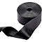 Soft Imitation Leather Ribbon, Flat, Garment Accessories, Black, 1-5/8 inch(40mm), 5m/bundle