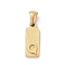 304 Stainless Steel Pendants, Golden, Rectangle with Letter Charm, Letter Q, 17.5x6.5x3mm, Hole: 3x6mm