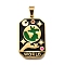 Tarot 304 Stainless Steel Enamel Pendants, Ion Plating(IP), Real 18K Gold Plated, Palm, 32x19.5x2mm, Hole: 7x3.5mm