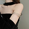 Alloy Upper Arm Open Cuff Bangles, Armband Bangles, Platinum, 2-1/2 inch(6.5cm)