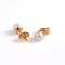 304 Stainless Steel Acrylic Bead Ball Ear Stud, Golden, 6mm, Pin: 0.8mm
