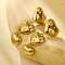 304 Stainless Steel Micro Pave Clear Cubic Zirconia Stud Earrings, Heart, Golden, 51x18.1mm