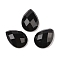 Natural Obsidian Cabochons, Teardrop, Faceted, 18x13x5mm