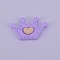 Opaque Frosted Resin Cabochon, Crown with Heart, Lilac, 16.5x25.5x5.5mm