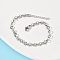 304 Stainless Steel Rolo Chain Bracelets for Women, Stainless Steel Color, 6-3/4 inch(17.1cm)