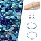 Mixed Styles Glass Beads, Faceted, Round, Blue, 4x4mm,Hole:0.70mm, about 500pcs/set