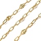 Brass Textured Dapped Chains, Rack Plating, Cadmium Free & Lead Free, Long-Lasting Plated, Soldered, with Spool, Real 18K Gold Plated, 5x2x0.5mm