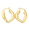 Rack Plating Brass Hoop Earrings for Women, Lead Free & Cadmium Free, Long-Lasting Plated, Real 18K Gold Plated, 27x21x6mm