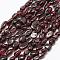 Natural Garnet Beads Strands, Tumbled Stone, Nuggets, 6~8x4~6mm, Hole: 1mm, 15.3 inch(39cm)