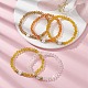 Set di braccialetti elasticizzati con perline in vetro BJEW-JB09677-03-5