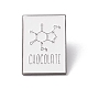 Perno di smalto al cioccolato con struttura molecolare e parola JEWB-H008-24B-1