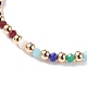 Bracelet extensible en croix synthétique turquoise (teint) avec verre pour femme BJEW-JB07662-8