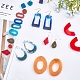 DIY Geometrical & Letter Shape Earring Silicone Mold Kits DIY-OC0002-84-7