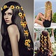 CRASPIRE Sunflower Headbands Flower Hippie Headband Floral Crown Boho Behemain Yellow Daisy Hippie Headpiece with Adjust Beads Hair Bands Tassel Hair Accessories OHAR-WH0011-12A-5
