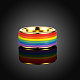 316l arcobaleno in acciaio al titanio anelli a larga banda alla moda RJEW-BB07180-6A-2