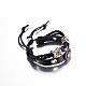 Adjustable Casual Unisex Zinc Alloy and Braided Leather Multi-strand Bracelets BJEW-BB15622-3