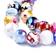 Faceted Round Handmade Millefiori Glass Beads Strands X-LK-R004-41-3