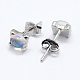 925 Sterling Silber Ohrstecker EJEW-P149-06-2