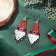 304 нержавеющая сталь стеклянные бусины рождественские шляпы серьги-подвески EJEW-MZ00528-1