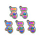 エナメルペンダントの合金カボションセッティング  虹色  カドミウムフリー＆ニッケルフリー＆鉛フリー  クリスマス  グローブ  19.5x10x2mm  穴：1.5mm PALLOY-S180-268-NR-1