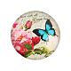 Butterfly Printed Glass Half Round/Dome Cabochons X-GGLA-N004-12mm-C14-1