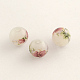 Flower Picture Glass Beads GFB-R002-14mm-03-1