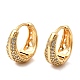Латунные серьги-кольца из прозрачного кубического циркония EJEW-F391-02G-3