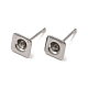 Accessoires pour boucles d'oreilles carrées 201 en acier inoxydable STAS-Q315-05P-1
