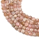 Природные родонит бисер нитей&nbsp;G-B175-D10-4mm-4