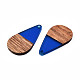 Transparent Resin & Walnut Wood Pendants RESI-N025-030-C03-3