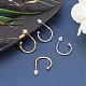 Unicraftale 304 Stainless Steel C-shaped Hoop Circle Ball Stud Earrings STAS-UN0009-78-3
