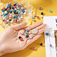 Yilisi 100 pz 8 colori perla di vetro rotonda charms connettore perline FIND-YS0001-21-7