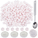 CRASPIRE 110Pcs Pink Wax Sealing Beads Flower Wax Seal Beads Set with 1Pc Stainless Steel Spoon and 3Pcs Flat Round Candles for Wax Stamp Sealing Invitations Cards Envelopes Gift Wrapping DIY-CP0009-36-1