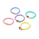 Bracelet extensible de fruits en argile polymère fait à la main avec des perles rondes pour les enfants BJEW-JB07583-1