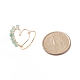 Anello da dito a cuore con perline di pietre preziose naturali RJEW-JR00520-6