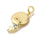 Латунь кубический цирконий европейские подвески с подвесками KK-R002-23G-01-2