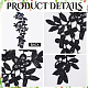 ポリエステル刺繍レースアップリケパッチ  ミシンクラフト装飾  花  ブラック  90x250x1.5mm PATC-WH0005-20G-6