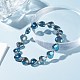 Bracelet extensible en perles de verre coeur bling pour femme fille BJEW-JB07249-4
