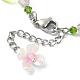 Glass & Resin & Acrylic Flower Charm Bracelet BJEW-JB09435-6