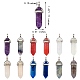 12Pcs 6 Style Natural & Synthetic Gemstone Double Terminated Pointed Pendants G-SZ0001-83-2