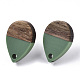 Resin & Walnut Wood Stud Earring Findings MAK-N032-002A-B03-2